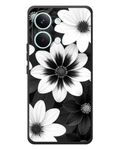 Чехол для Xiaomi Poco X8 Pro Max с картинкой «Монохромные астры»