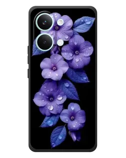 Чехол для Xiaomi Poco X8 Pro Max с картинкой «Фиолетовые цветы с росою»