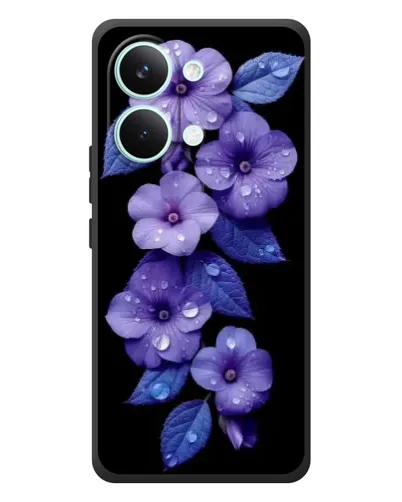 Чехол для Xiaomi Poco X8 Pro Max с картинкой «Фиолетовые цветы с росою»