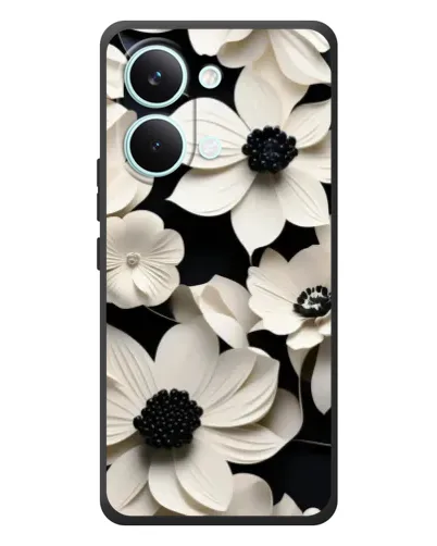 Чехол для Xiaomi Poco X8 Pro Max с картинкой «Объемные белые цветы»