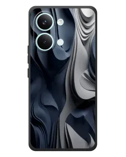 Чехол для Xiaomi Poco X8 Pro Max с картинкой «Объемные синие складки»