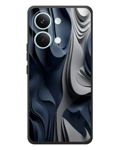 Чехол для Xiaomi Poco X8 Pro Max с картинкой «Объемные синие складки»