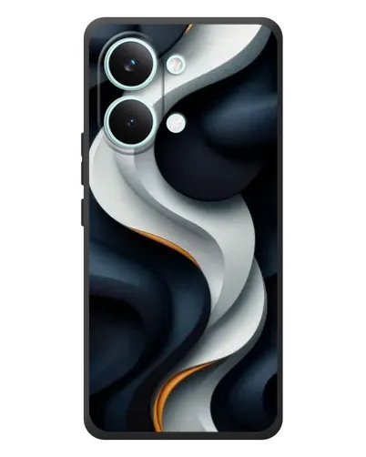 Чехол для Xiaomi Poco X8 Pro Max с картинкой «Объемные черно-белые ленты»