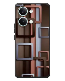 Чехол для Xiaomi Poco X8 Pro Max с картинкой «Коричневые объемные квадраты»