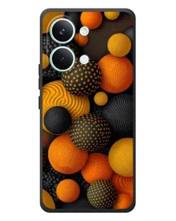 Чехол для Xiaomi Poco X8 Pro Max с картинкой «Объемные оранжевые сферы»