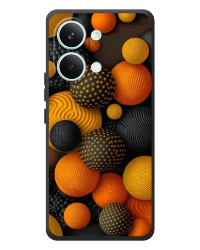 Чехол для Xiaomi Poco X8 Pro Max с картинкой «Объемные оранжевые сферы»