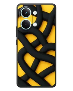 Чехол для Xiaomi Poco X8 Pro Max с картинкой «Черное желтое переплетение»