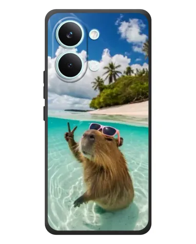Чехол для Xiaomi Poco X8 Pro Max с картинкой «Капибара на море»