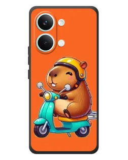 Чехол для Xiaomi Poco X8 Pro Max с картинкой «Капибара на скутере»