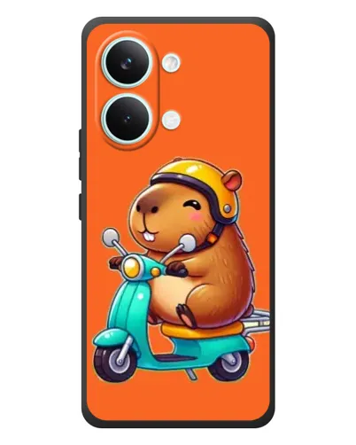 Чехол для Xiaomi Poco X8 Pro Max с картинкой «Капибара на скутере»