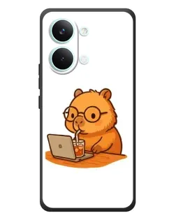 Чехол для Xiaomi Poco X8 Pro Max с картинкой «Капибара с ноутбуком»