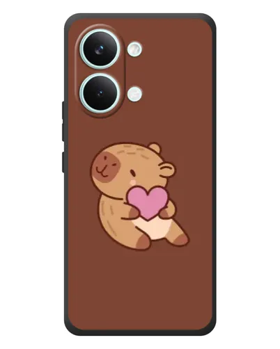 Чехол для Xiaomi Poco X8 Pro Max с картинкой «Капибара с сердцем»