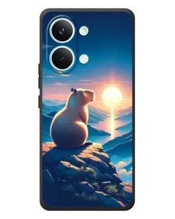 Чехол для Xiaomi Poco X8 Pro Max с картинкой «Закат солнца с капибарой»