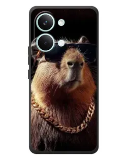 Чехол для Xiaomi Poco X8 Pro Max с картинкой «Капибара золотая цепь»