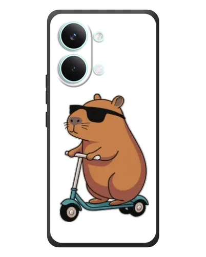 Чехол для Xiaomi Poco X8 Pro Max с картинкой «Капибара на самокате»
