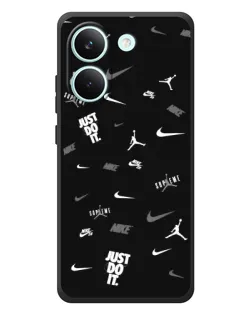 Чохол для Xiaomi Poco X8 Pro з картинкою «Nike Black Pattern»