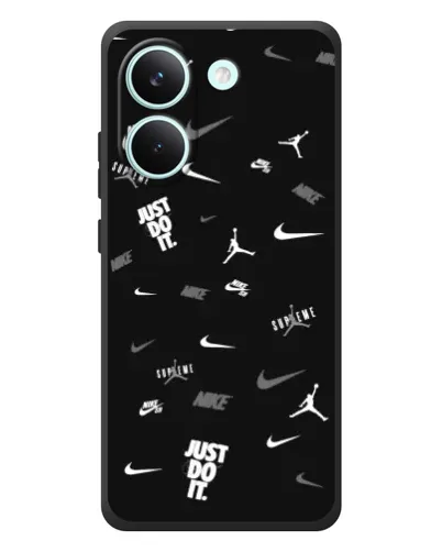 Чохол для Xiaomi Poco X8 Pro з картинкою «Nike Black Pattern»
