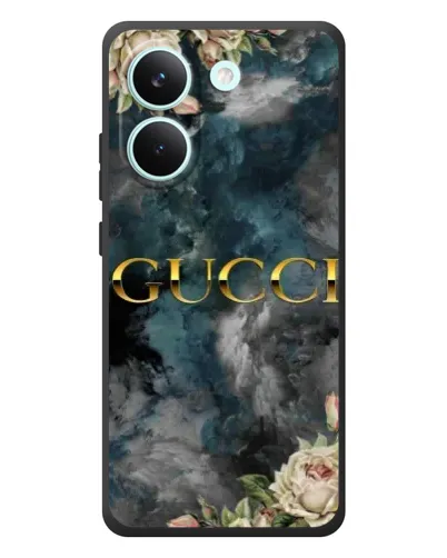 Чехол для Xiaomi Poco X8 Pro с картинкой «Абстрактные цветы Gucci» Чехол для Xiaomi Poco X8 Pro с картинкой «Абстрактные цветы Gucci»