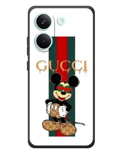 Чохол для Xiaomi Poco X8 Pro з картинкою «Міккі Маус Gucci — смуги»