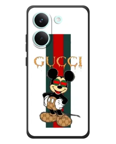 Чохол для Xiaomi Poco X8 Pro з картинкою «Міккі Маус Gucci — смуги»