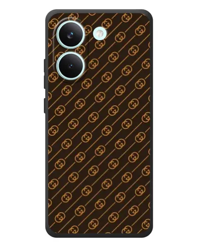 Чохол для Xiaomi Poco X8 Pro з картинкою «Gucci — золоті діагоналі»