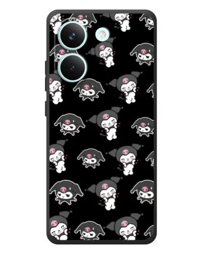 Чохол для Xiaomi Poco X8 Pro з картинкою «Чорний паттерн Kuromi»