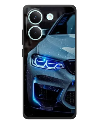 Чохол для Xiaomi Poco X8 Pro з картинкою «Погляд BMW з синіми фарами»