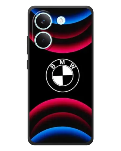 Чохол для Xiaomi Poco X8 Pro з картинкою «Логотип BMW та неонові дуги»
