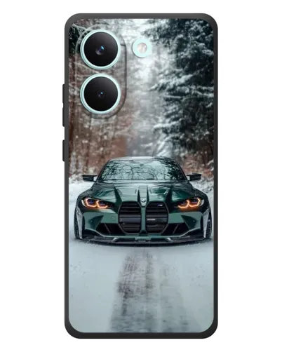 Чохол для Xiaomi Poco X8 Pro з картинкою «BMW у зимовому лісі»