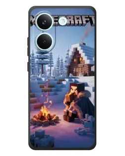 Чохол для Xiaomi Poco X8 Pro з картинкою «Зимовий Minecraft»
