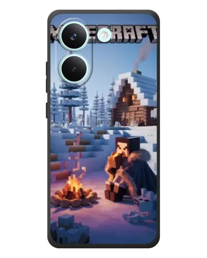 Чохол для Xiaomi Poco X8 Pro з картинкою «Зимовий Minecraft»