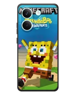 Чохол для Xiaomi Poco X8 Pro з картинкою «Губка Боб Minecraft»