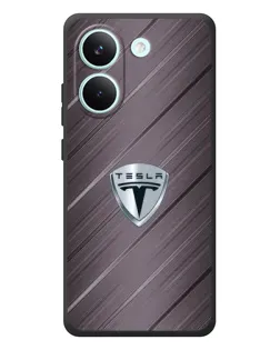 Чохол для Xiaomi Poco X8 Pro з картинкою «Металева текстура Tesla»