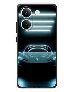 Чохол для Xiaomi Poco X8 Pro з картинкою «Tesla в неоні»
