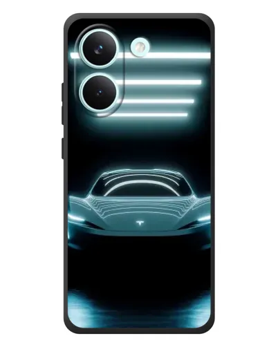 Чохол для Xiaomi Poco X8 Pro з картинкою «Tesla в неоні»