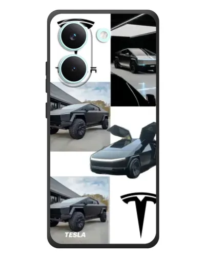 Чохол для Xiaomi Poco X8 Pro з картинкою «Колаж Cybertruck Tesla»