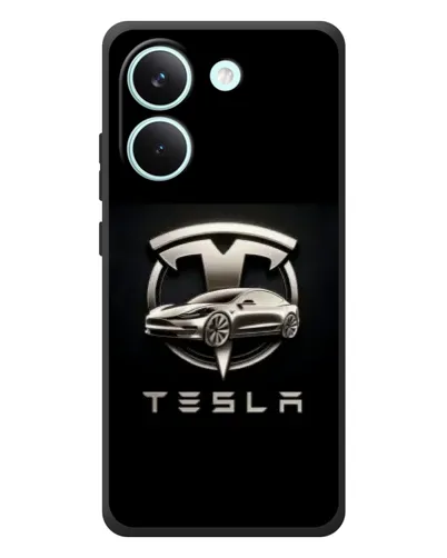 Чохол для Xiaomi Poco X8 Pro з картинкою «Tesla — срібне авто»