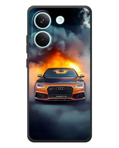 Чохол для Xiaomi Poco X8 Pro з картинкою «Audi у вогняному диму»