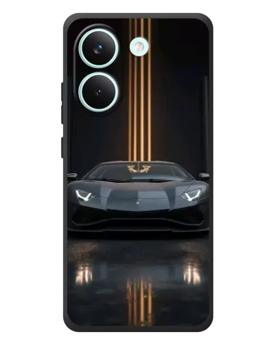 Чохол для Xiaomi Poco X8 Pro з картинкою «Lamborghini золоті лінії»