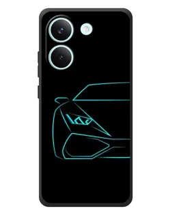 Чохол для Xiaomi Poco X8 Pro з картинкою «Блакитний силует Lamborghini»