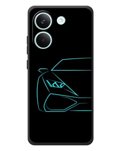 Чохол для Xiaomi Poco X8 Pro з картинкою «Блакитний силует Lamborghini»