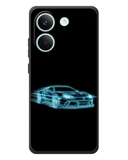 Чохол для Xiaomi Poco X8 Pro з картинкою «Неоновий контур Lamborghini»