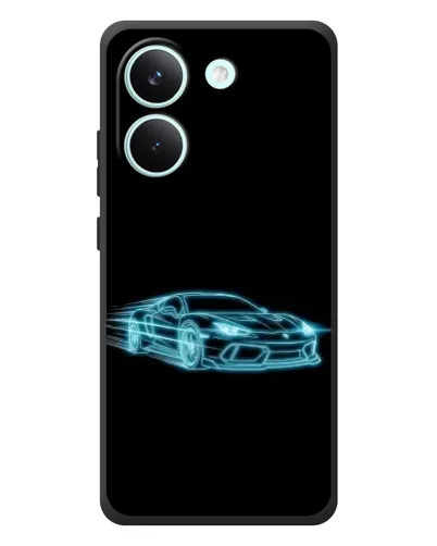 Чохол для Xiaomi Poco X8 Pro з картинкою «Неоновий контур Lamborghini»