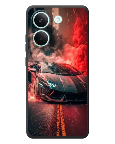 Чохол для Xiaomi Poco X8 Pro з картинкою «Lamborghini червоний дим»