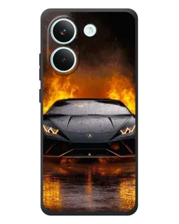 Чохол для Xiaomi Poco X8 Pro з картинкою «Lamborghini у вогні»