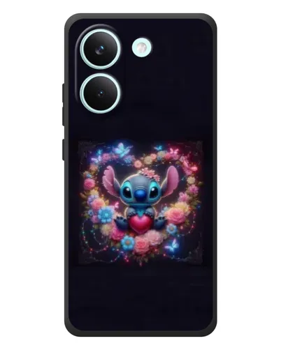 Чехол для Xiaomi Poco X8 Pro с картинкой «Stitch в цветах»