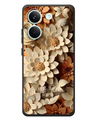 Чохол для Xiaomi Poco X8 Pro з картинкою «Бежевий флористичний декор»