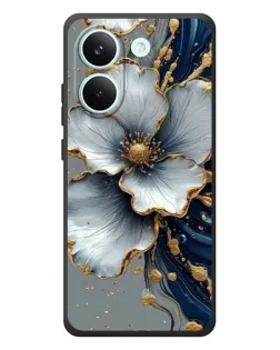 Чохол для Xiaomi Poco X8 Pro з картинкою «Біла квітка та золотий флюїд» Чохол для Xiaomi Poco X8 Pro з картинкою «Біла квітка та золотий флюїд»