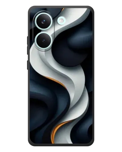 Чохол для Xiaomi Poco X8 Pro з картинкою «Об'ємні чорно-білі стрічки»