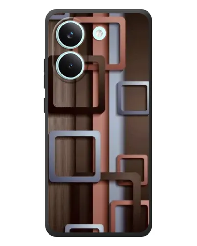 Чохол для Xiaomi Poco X8 Pro з картинкою «Коричневі об'ємні квадрати»